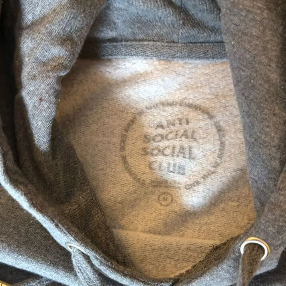 Anti Social Social Club 2021 Gunmetal Heather New World Boredom Hoodie Men’s M - Picture 4 of 14